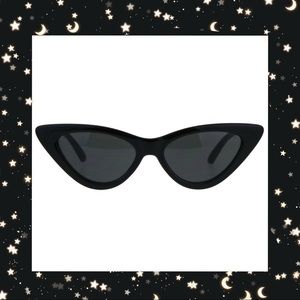 Classic Cat Eye Vintage Style Sunglasses - BLACK
